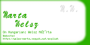 marta welsz business card